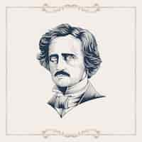 Vecteur gratuit dessinée à la main par edgar allan poe