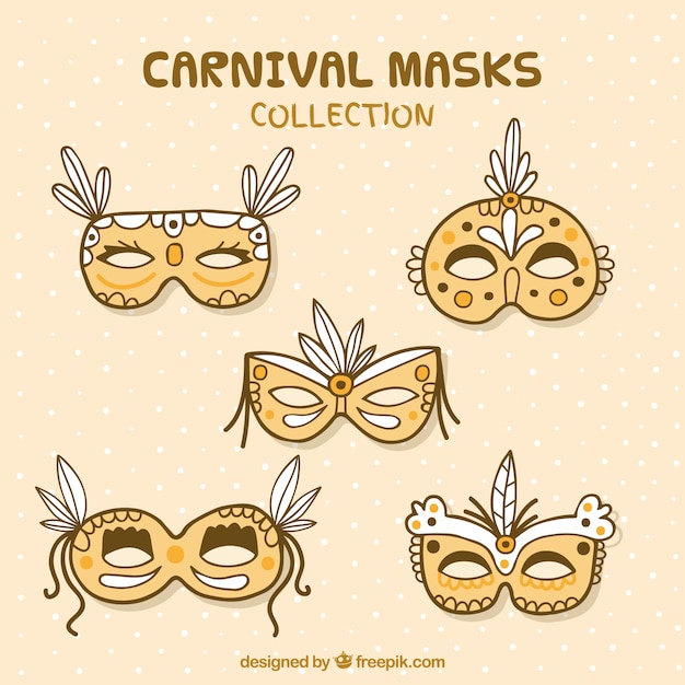 Dessinés à La Main Des Masques De Carnaval