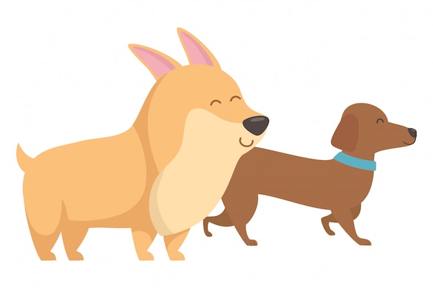 Vecteur gratuit dessins animés de chiens