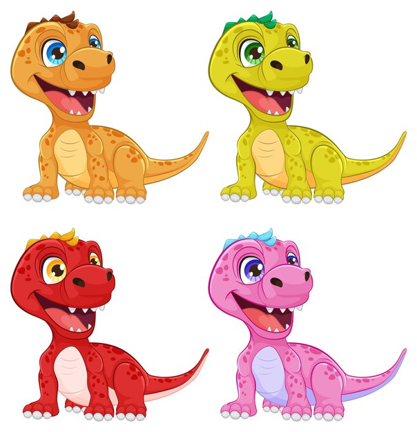 Des Dessins Animés Colorés Avec Des Dinosaures