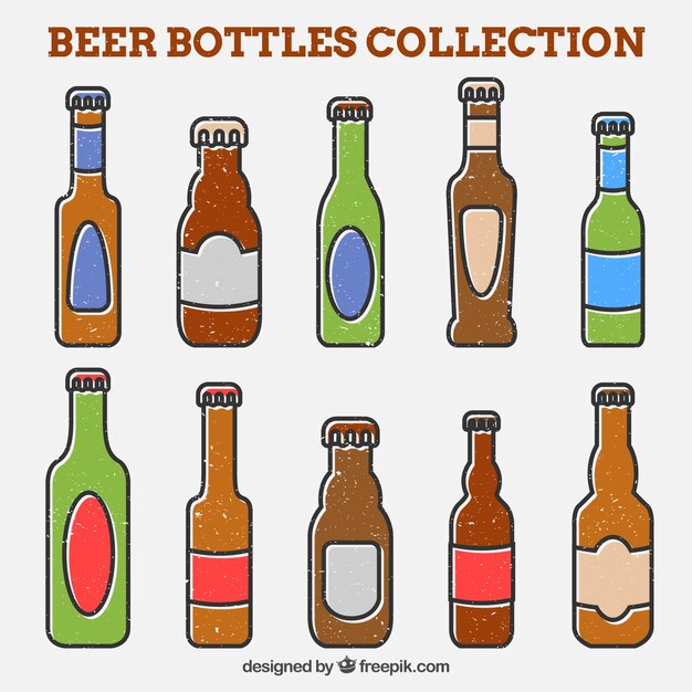 Dessins de bouteilles de bière de cru