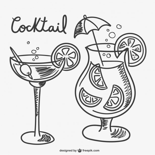 Vecteur gratuit dessins de cocktail