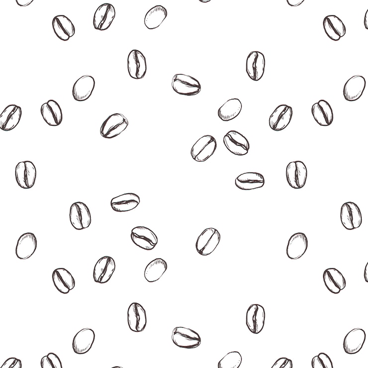 Vecteur gratuit des dessins de grains de café dessinés à la main