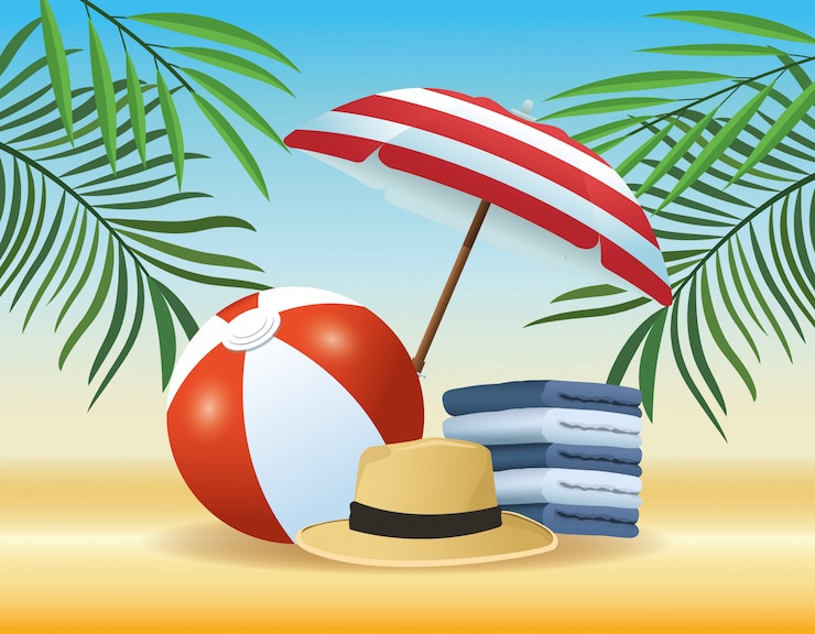 Vecteur gratuit dessins de produits d&#39;été et de plage