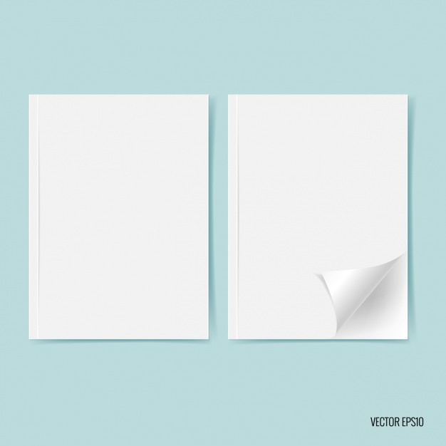 Vecteur gratuit deux feuilles de papier blanc