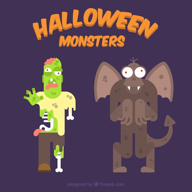 Deux Personnages D'halloween Terrifiantes