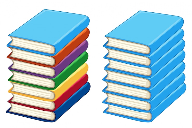 Vecteur gratuit deux piles de livres épais