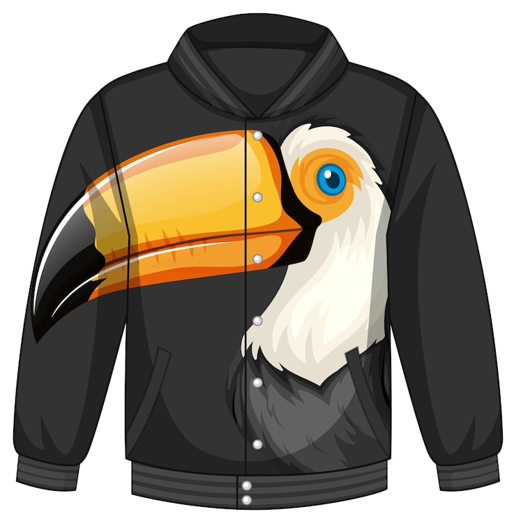 Vecteur gratuit devant du blouson aviateur à motif toucan