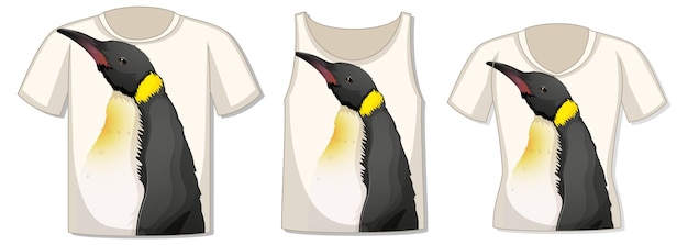 Devant du t-shirt avec modèle de pingouin