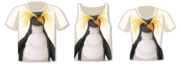 Devant du t-shirt avec modèle de pingouin