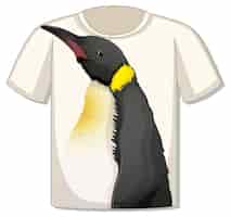 Vecteur gratuit devant du t-shirt avec modèle de pingouin