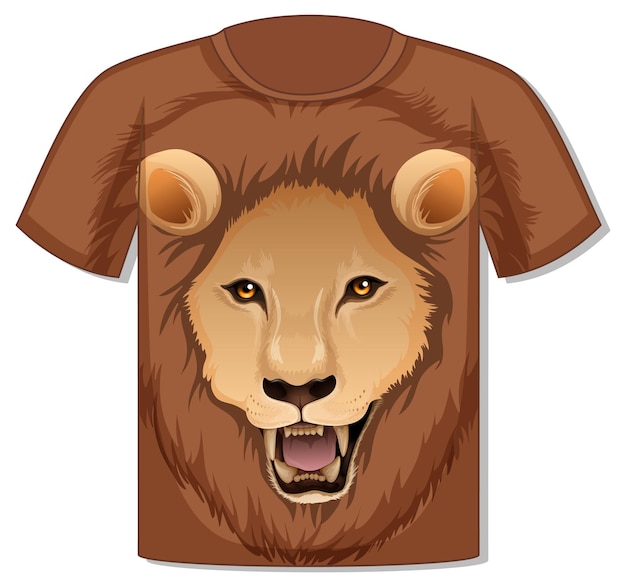 Vecteur gratuit devant du t-shirt avec modèle de visage de lion