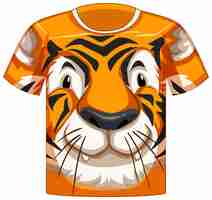 Vecteur gratuit devant du t-shirt avec motif visage de tigre