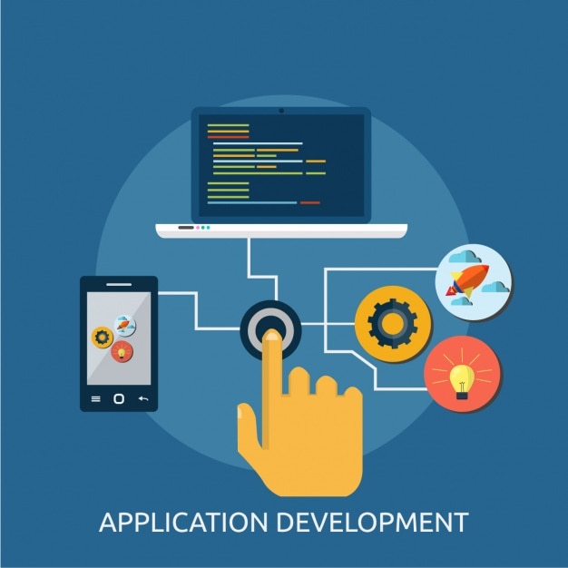 Vecteur gratuit le développement d'applications de fond
