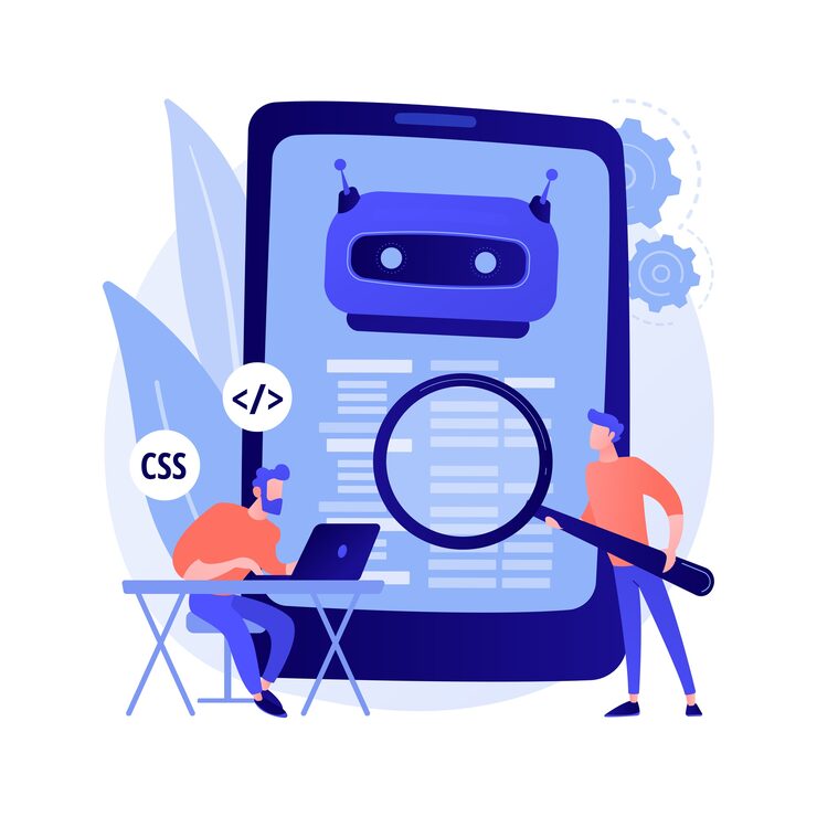Vecteur gratuit développeur java. logiciel pour smartphone. codage javascript, application d'écriture, programmation css. falsification du code source html. programme mobile. illustration de métaphore de concept isolé de vecteur.