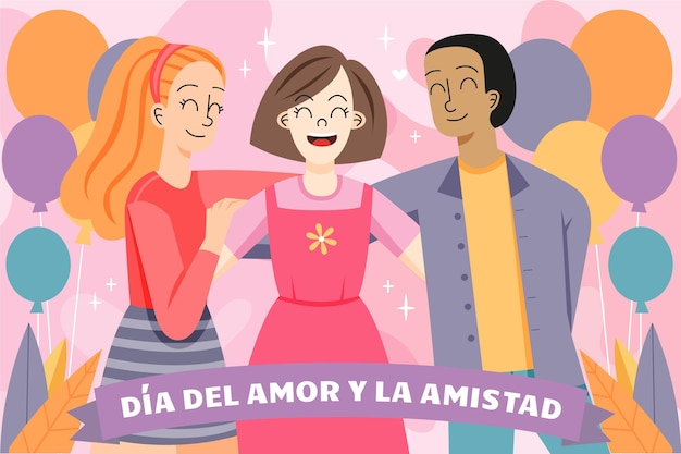 Dia Del Amor Y Amistad Avec Trois Personnes