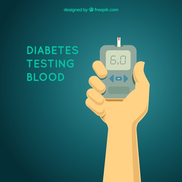 Diabète, Tester La Composition Du Sang Avec Un Design Plat