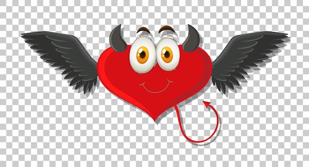 Diable En Forme De Coeur Avec Expression Faciale