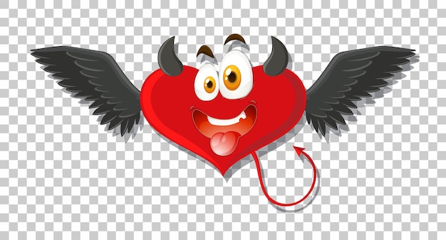 Diable En Forme De Coeur Avec Expression Faciale