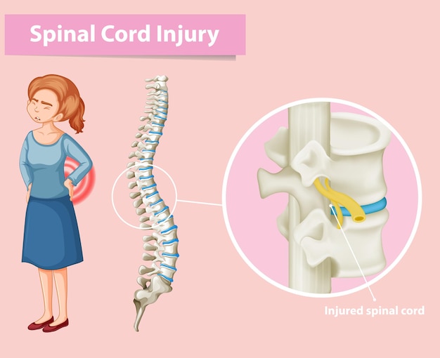 Diagramme Montrant Une Lésion De La Moelle épinière Chez L'homme