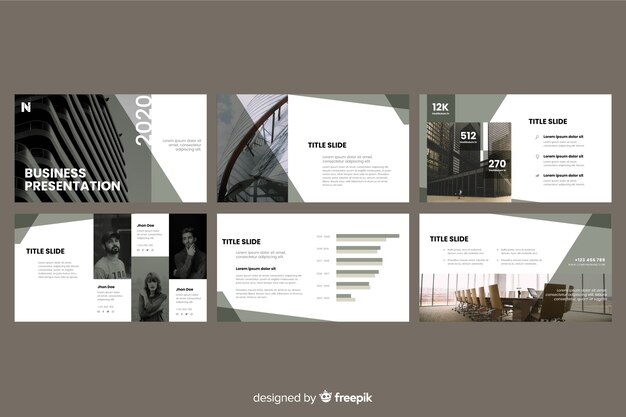 Diapositives de présentation d'affaires avec photo