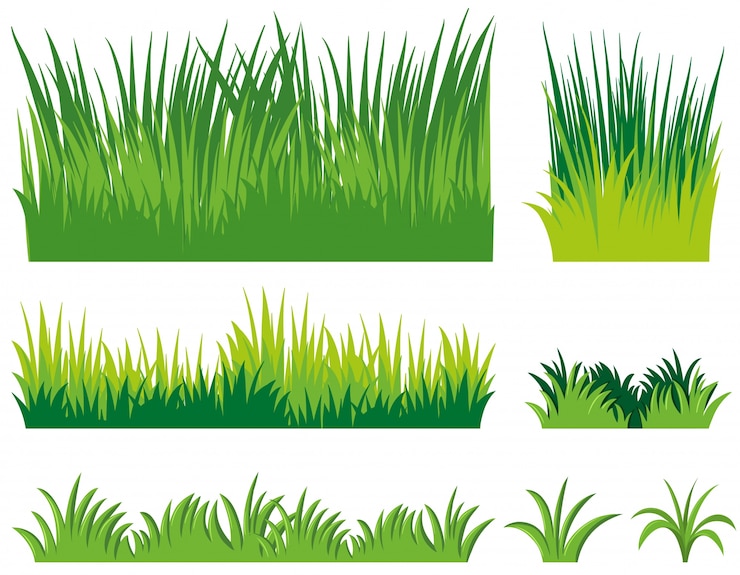 Vecteur gratuit différents doodles d&#39;herbe