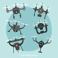 Vecteur gratuit différents types de drones