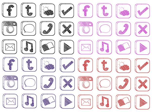 Différents types d'icônes