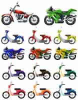 Vecteur gratuit différents types d'illustration de motocycles