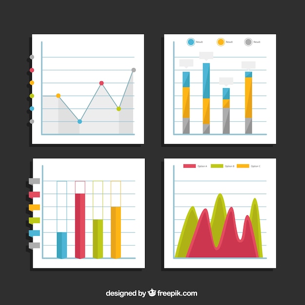 Vecteur gratuit différents types de stats