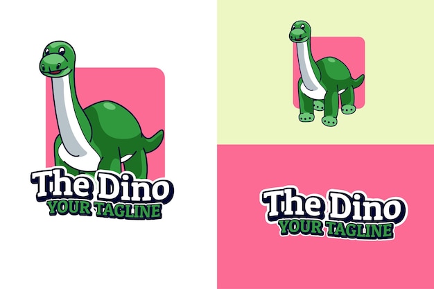 Vecteur gratuit dinobaby dino logo personnage de dessin animé