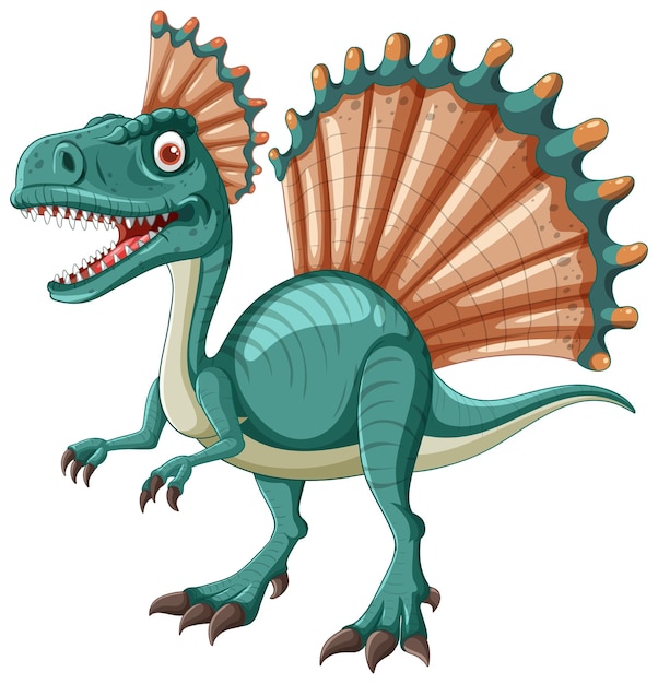 Dinosaure de dessin animé au dos épicé
