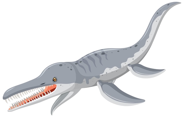 Un Dinosaure Liopleurodon Sur Fond Blanc