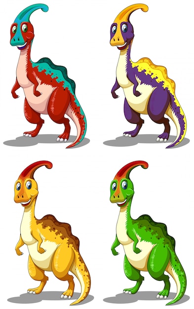 Dinosaure En Quatre Couleurs