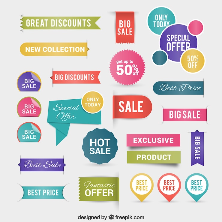 Vecteur gratuit discount labels