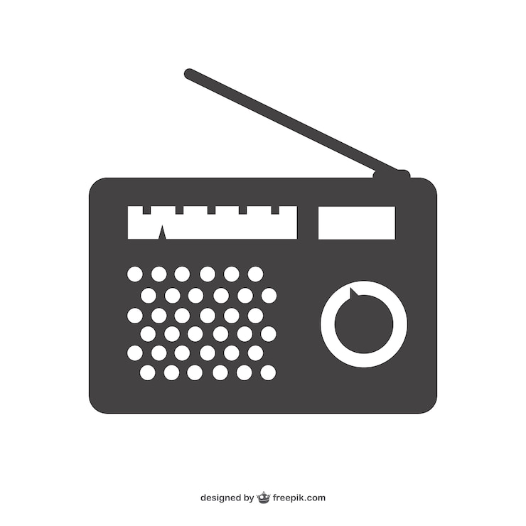 Vecteur gratuit dispositif silhouette radio