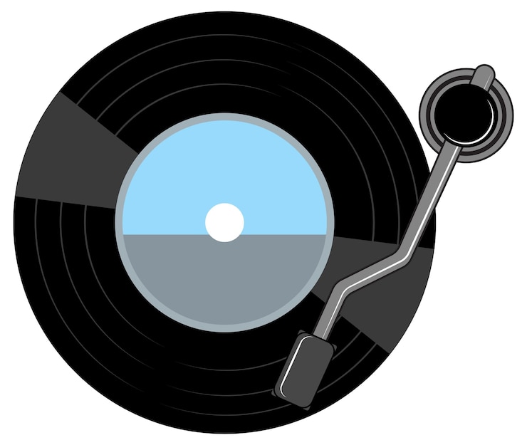 Vecteur gratuit disque phonographique ou disque vinyle