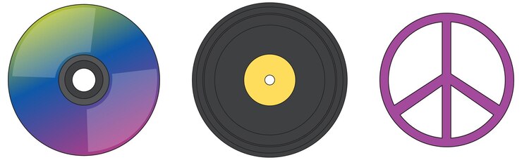 Vecteur gratuit disque phonographique ou jeu de disques vinyle