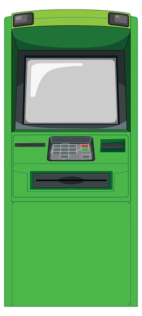 Vecteur gratuit distributeur automatique de billets isolé sur fond blanc