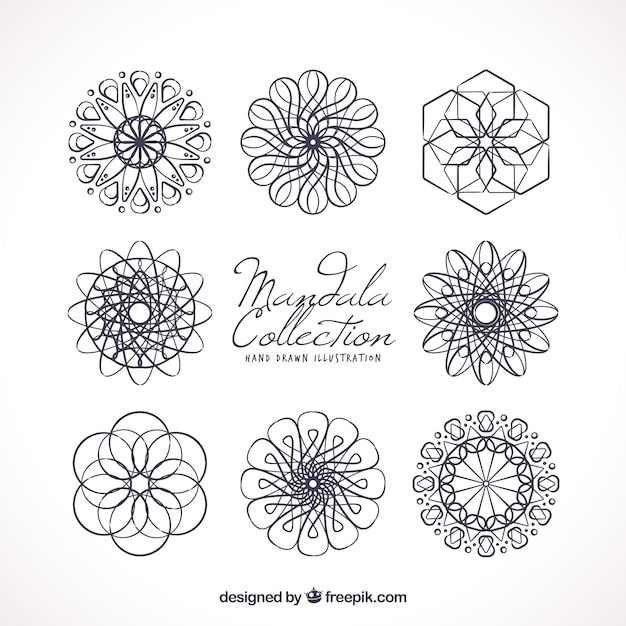 Vecteur gratuit divers mandalas abstraites