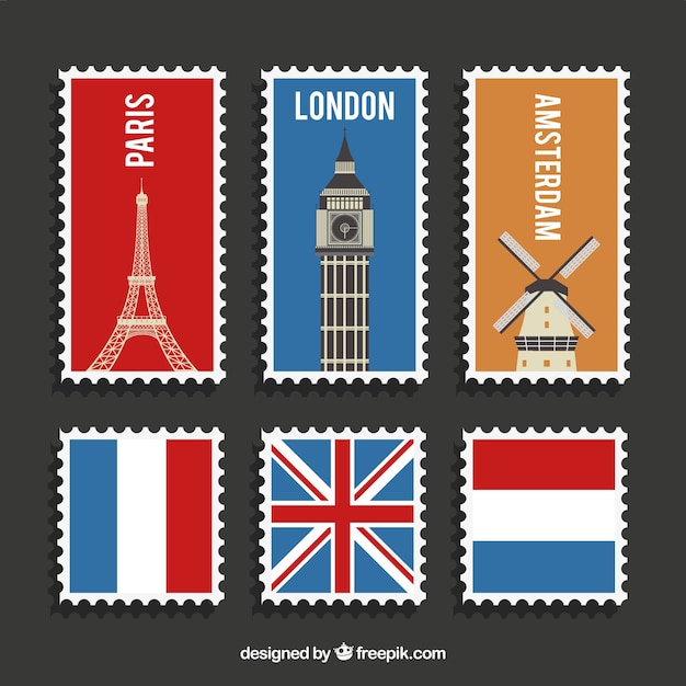 Diverses Timbres De Poste De Différents Pays