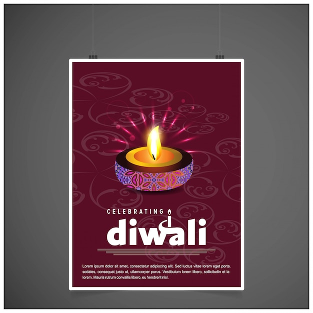 Diwali Design Fond Sombre Et Vecteur De Typographie