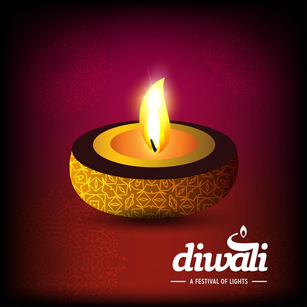 Diwali design fond sombre et vecteur de typographie