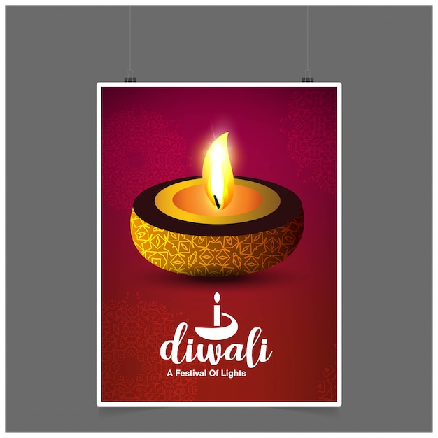 Diwali design fond sombre et vecteur de typographie