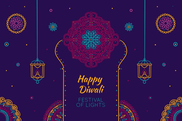 Diwali dessiné à la main