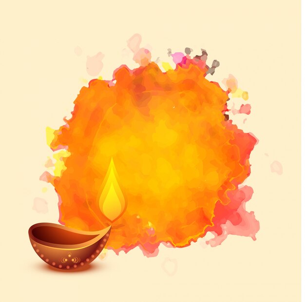 diwali festival diya sur fond d&#39;aquarelle