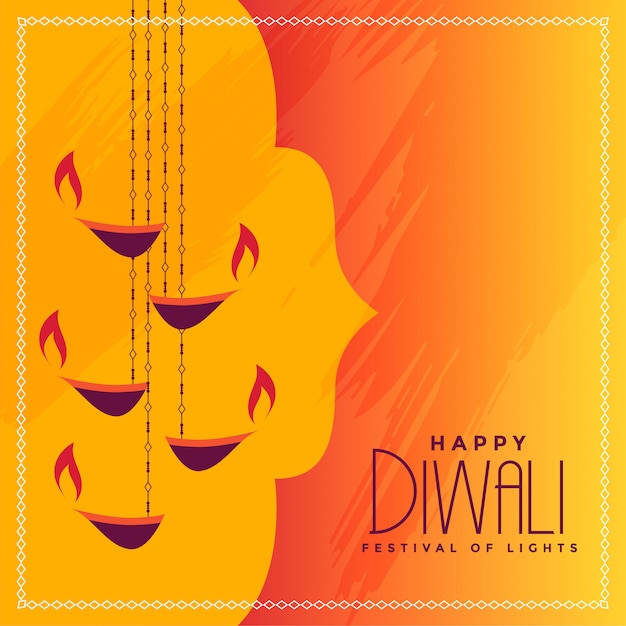 Diwali Festival Salutation Avec Pendaison Diya