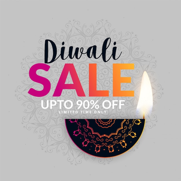 Diwali Festival Vente Bannière Design Fond