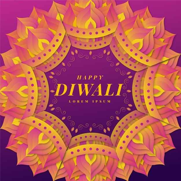 Vecteur gratuit diwali en style papier