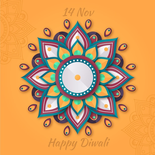 Vecteur gratuit diwali en style papier